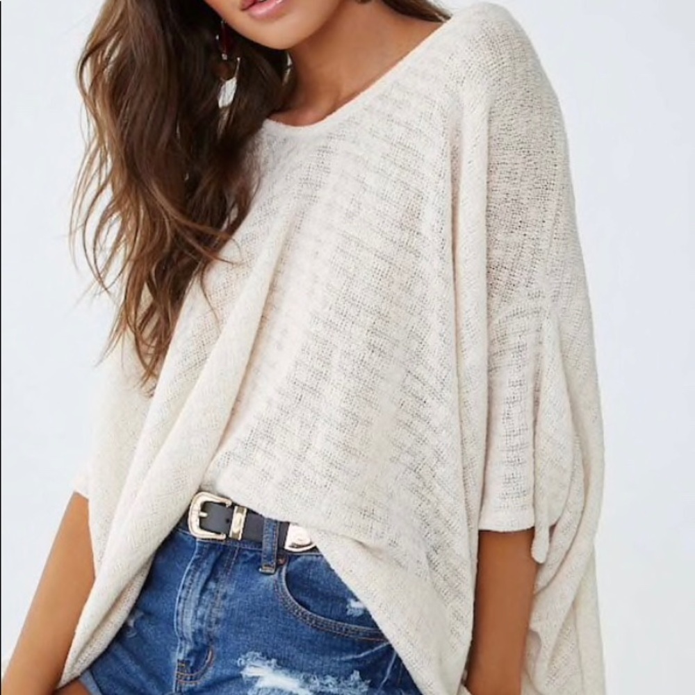 Slub knit dolman top